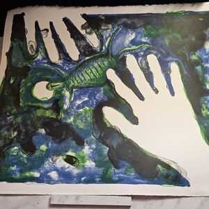 Abstract Blue and Green Art Print